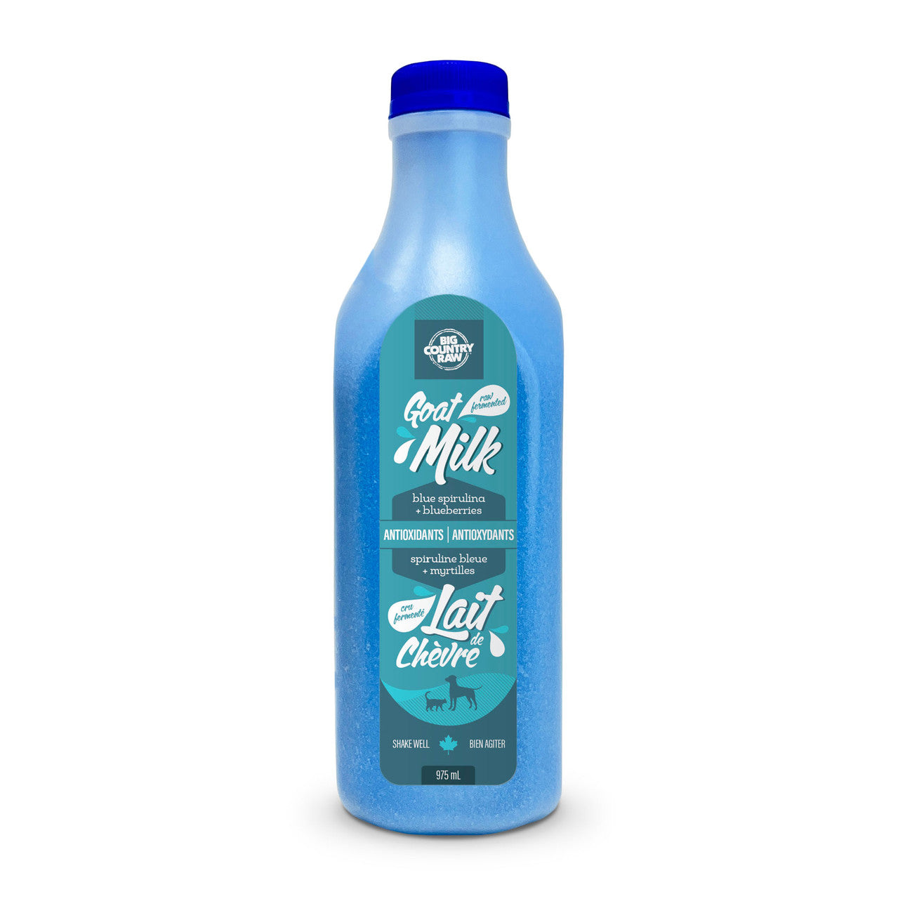 Big Country Raw Frozen Raw Goat Milk Antioxidant Blue - 975ml - The Pet Source