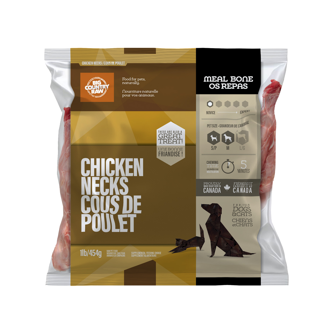 Big Country Raw Frozen Chicken Neck for Cats and Dogs - 1lb - The Pet Source