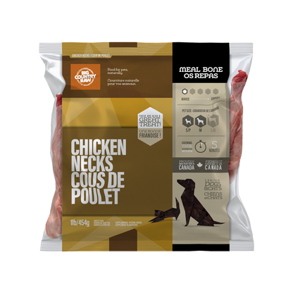 Big Country Raw Frozen Chicken Neck for Cats and Dogs - 1lb - The Pet Source