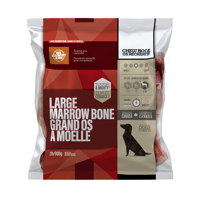 Big Country Raw Frozen Large Marrow Bone for Dogs - 2lb