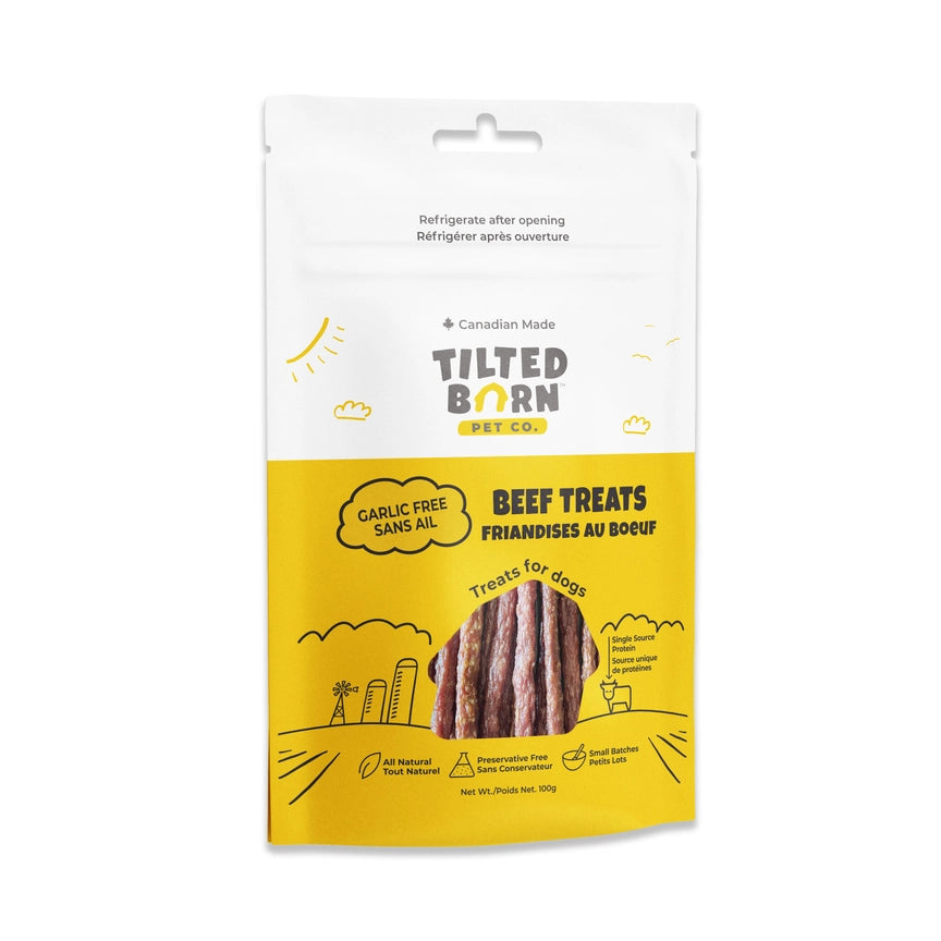 Tilted Barn Garlic Free Beef Treats For Dogs - 100g - The Pet Source