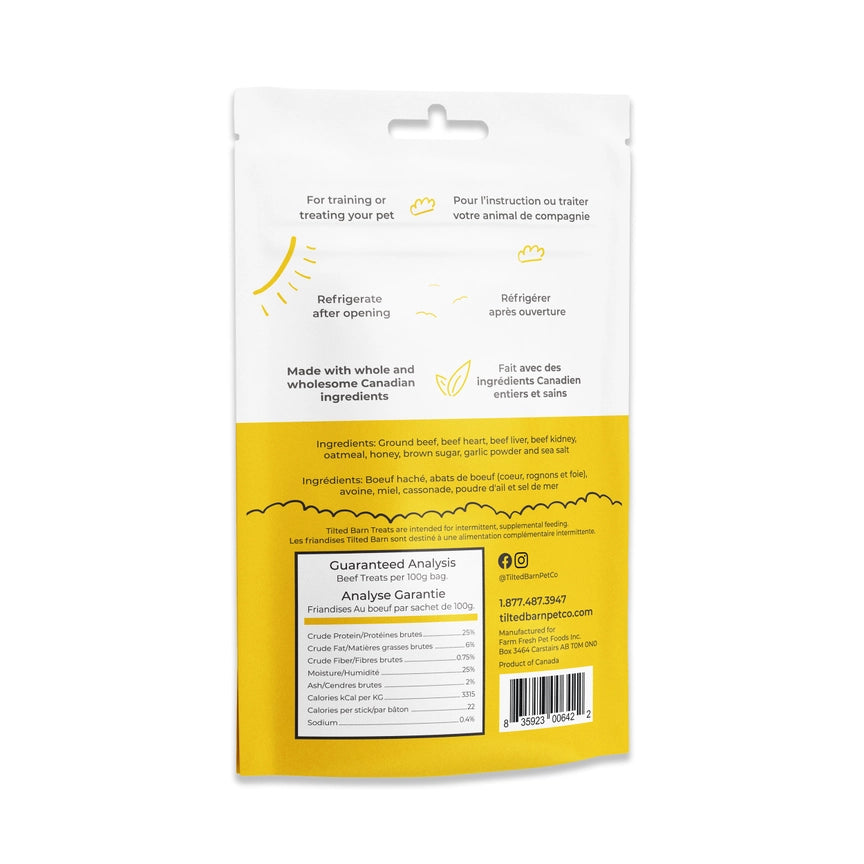 Tilted Barn Beef Treats For Dogs - 100g - The Pet Source