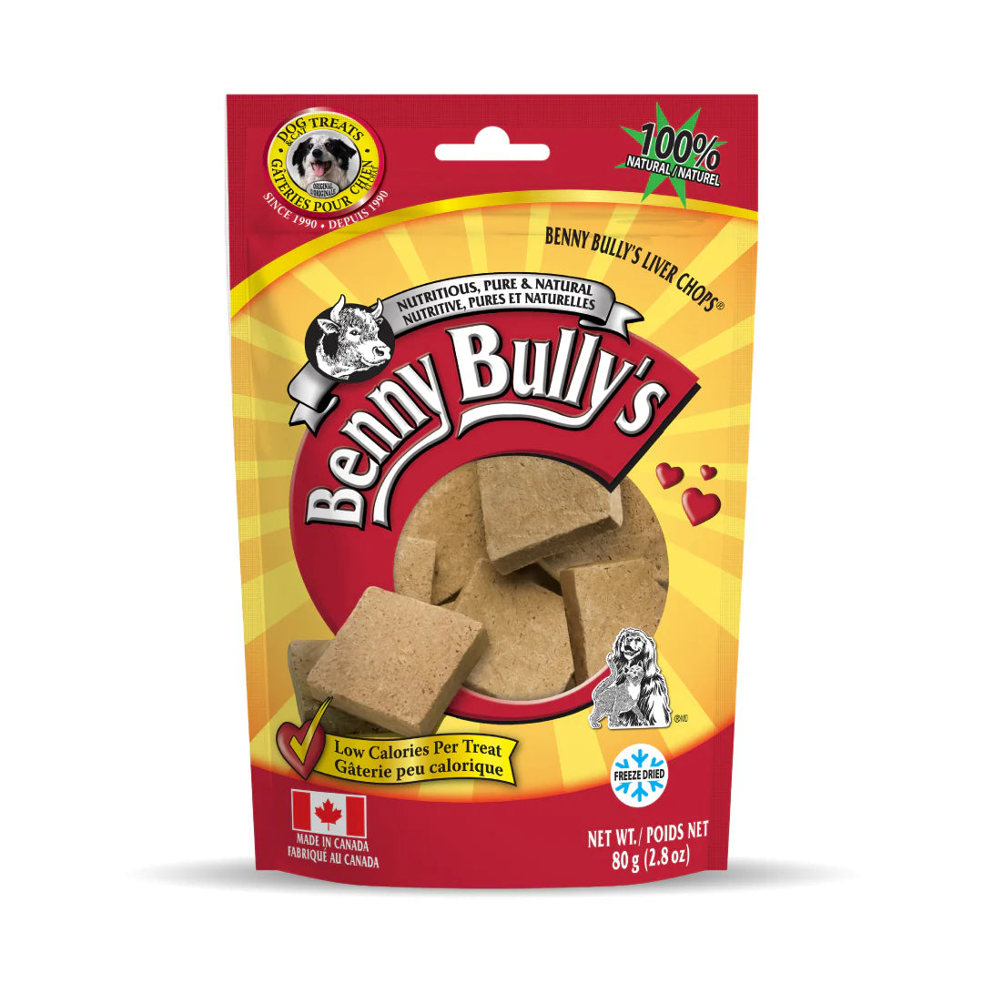 Benny Bullys Liver Chops Dog Treats - 80g - The Pet Source