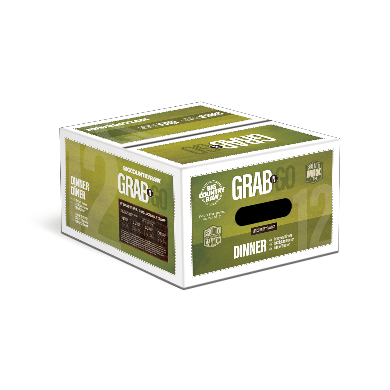 Big Country Raw Grab N Go Dinner Raw Frozen Dog Food - 12lb - The Pet Source