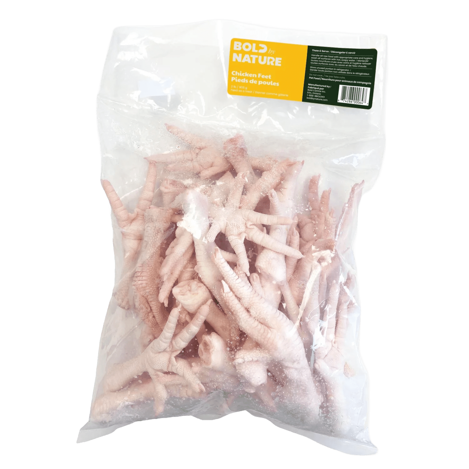 Bold By Nature Raw Chicken Feet for Dogs & Cats - 2lb - The Pet Source