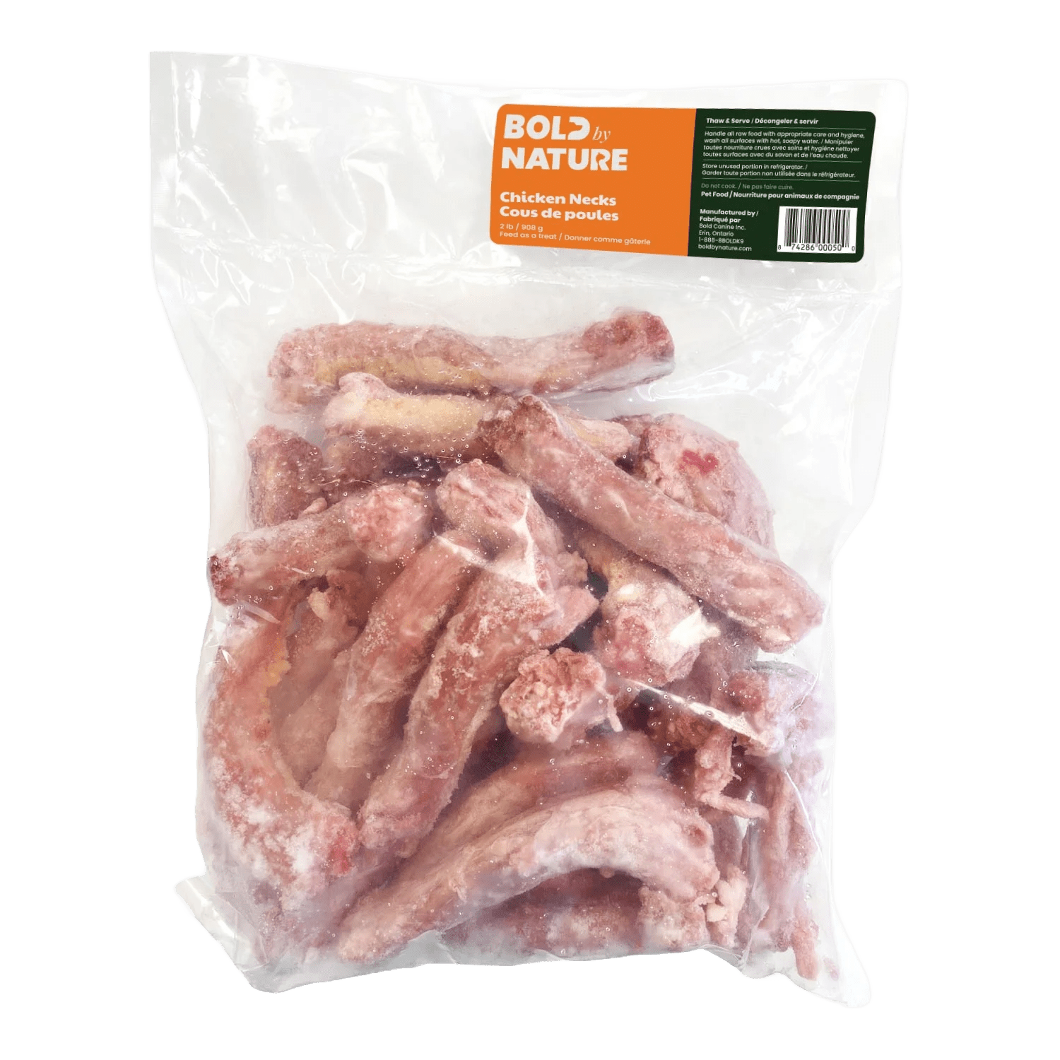 Bold By Nature Raw Chicken Necks for Dogs & Cats - 2lb - The Pet Source