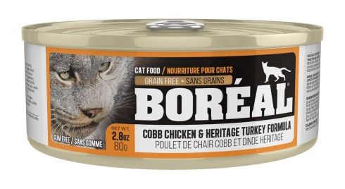Boreal Cobb Chicken and Heritage Turkey Wet Cat Food Can - 80g - The Pet Source