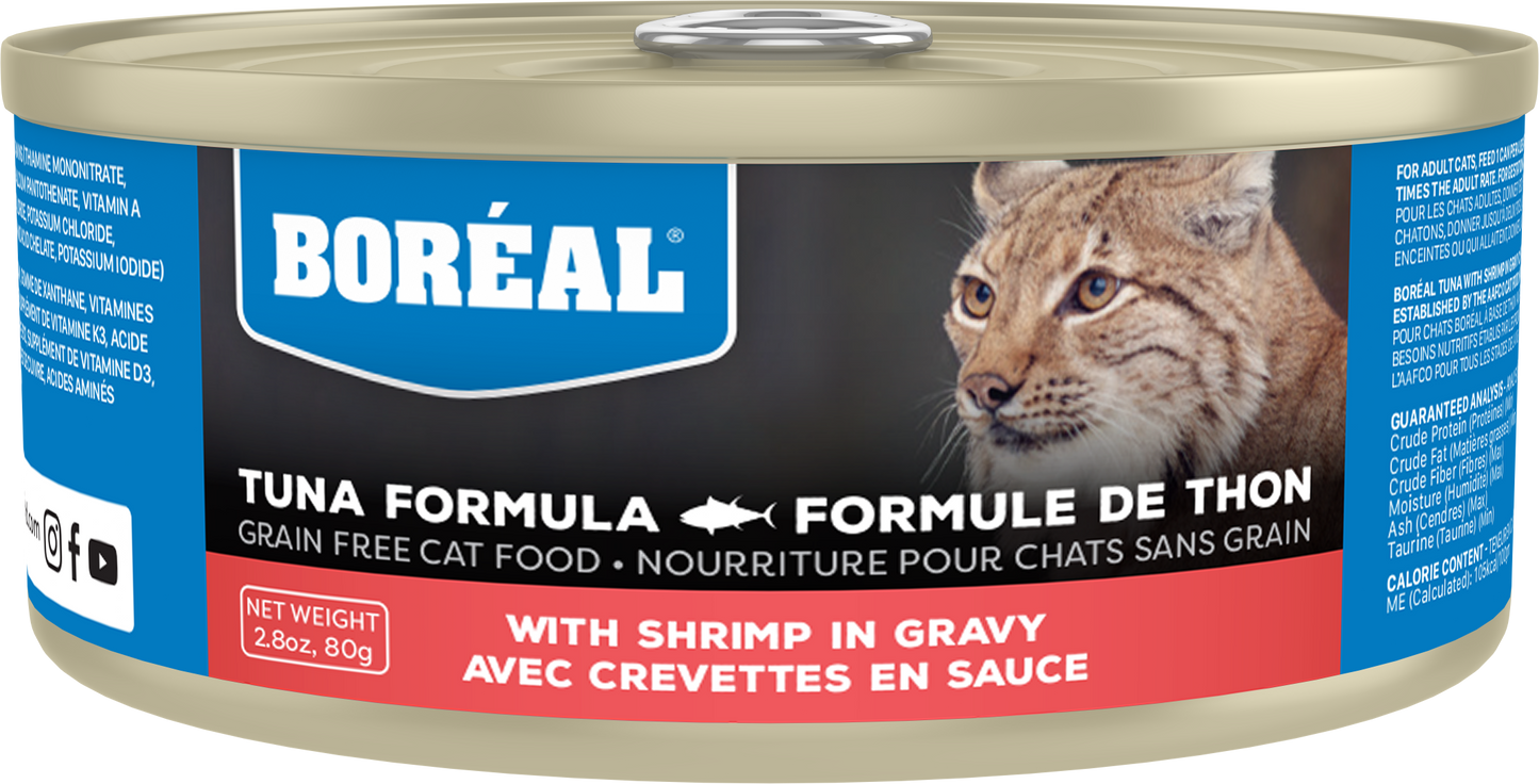 Boreal Red Tuna With Shrimp in Gravy Wet Cat Food Can - 80g - The Pet Source