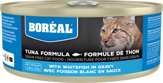 Boreal Red Tuna With Whitefish in Gravy Wet Cat Food Can - 80g - The Pet Source
