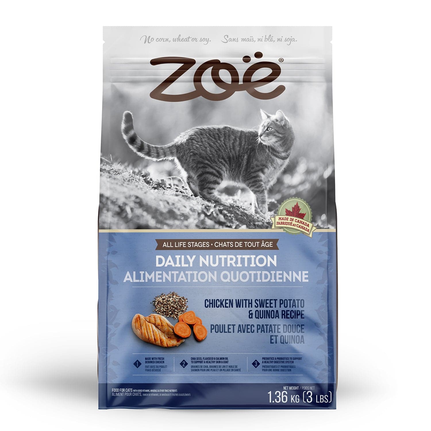 Zoë Cat Daily Nutrition - Chicken with Sweet Potato & Quinoa Recipe - 1.3 kg - The Pet Source