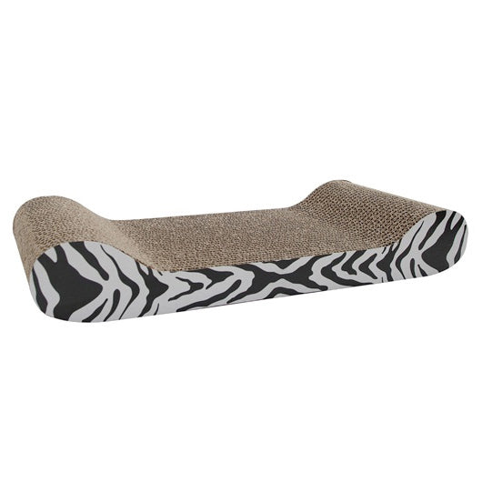 Catit Style Patterned Cat Scratcher with Catnip - White Tiger - Lounge - The Pet Source