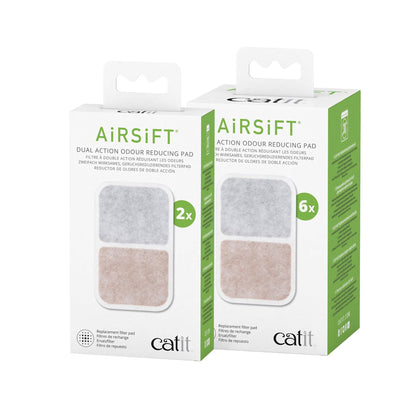 Catit Airsift Dual Action Odor Reducing Pad - 6 pack - The Pet Source
