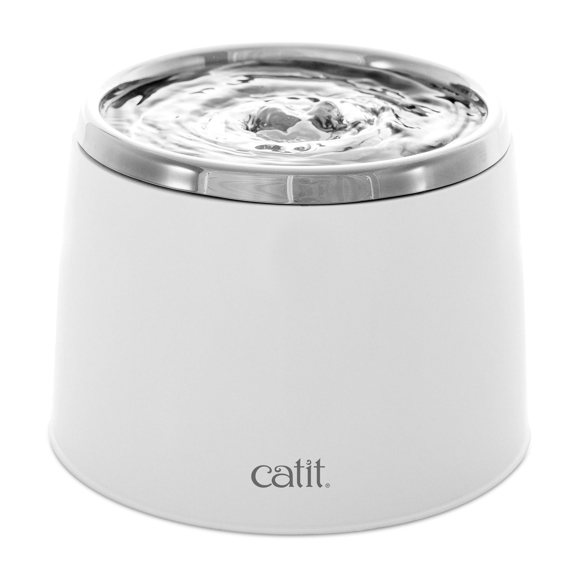 Catit Stainless Steel Top Drinking Fountain - 2 L (64 fl oz) - The Pet Source