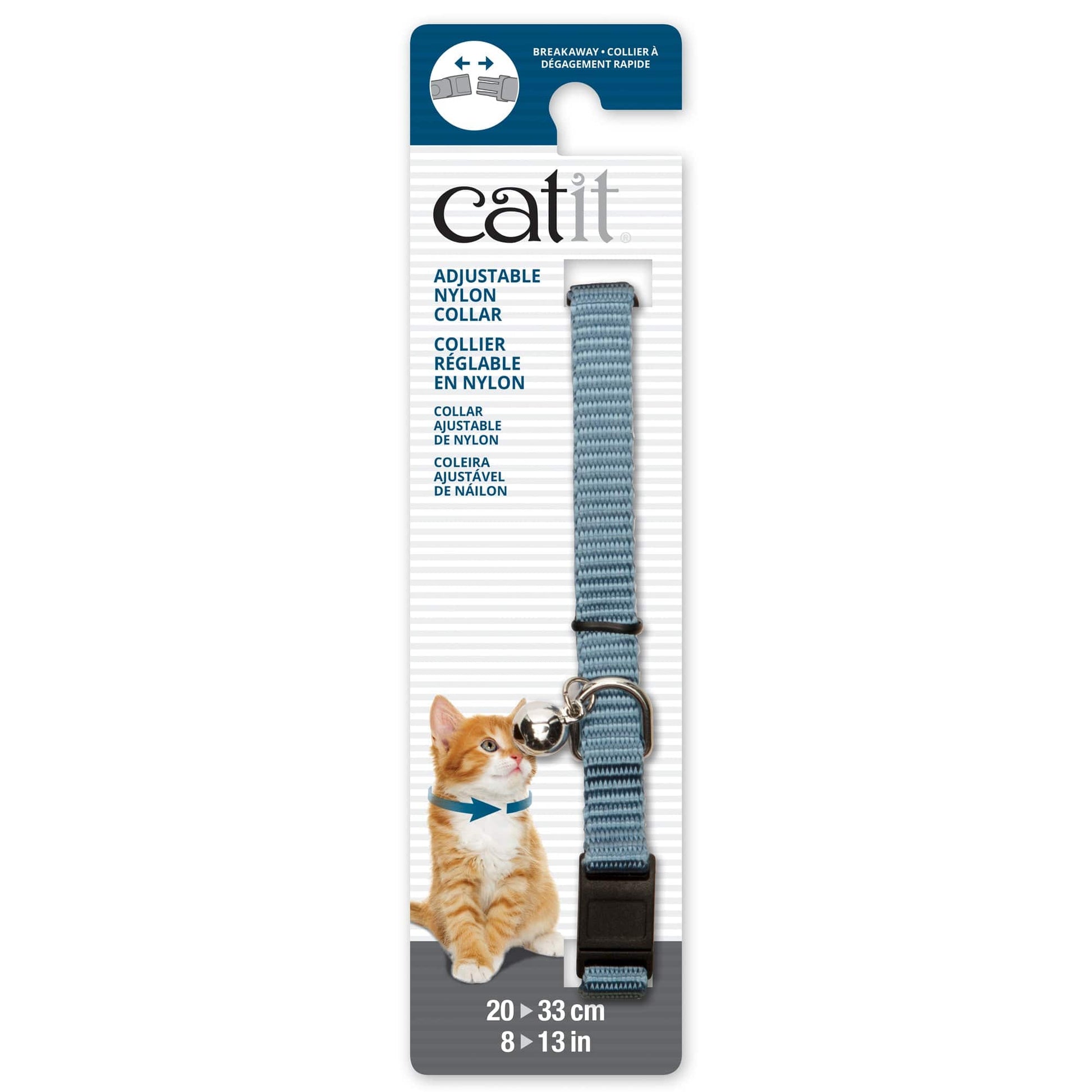 Catit Adjustable Breakaway Nylon Collar - Blue - 8-13in - The Pet Source