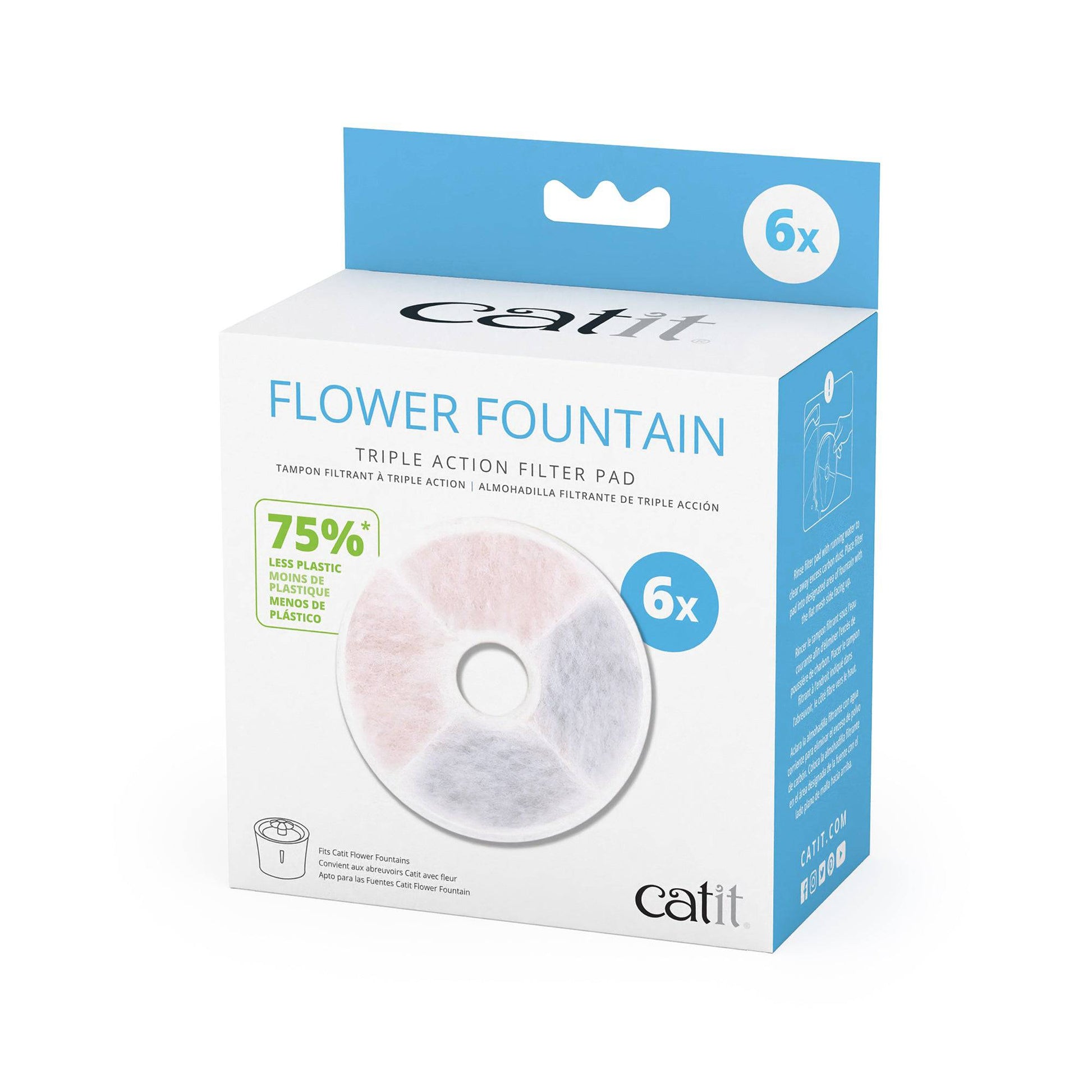 Catit Fountain Frameless Triple Action Filter Cartridge - 6 pack - The Pet Source