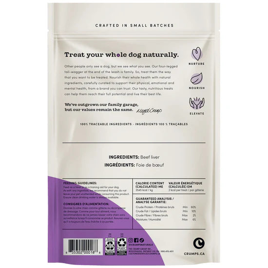 Crumps Beef Liver Bites Dog Treats - 155g - The Pet Source