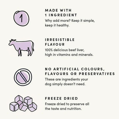 Crumps Beef Liver Bites Dog Treats - 155g - The Pet Source