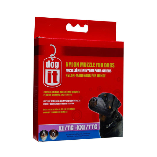 Dogit Nylon Dog Muzzle - Black - X Large to XX Large - The Pet Source