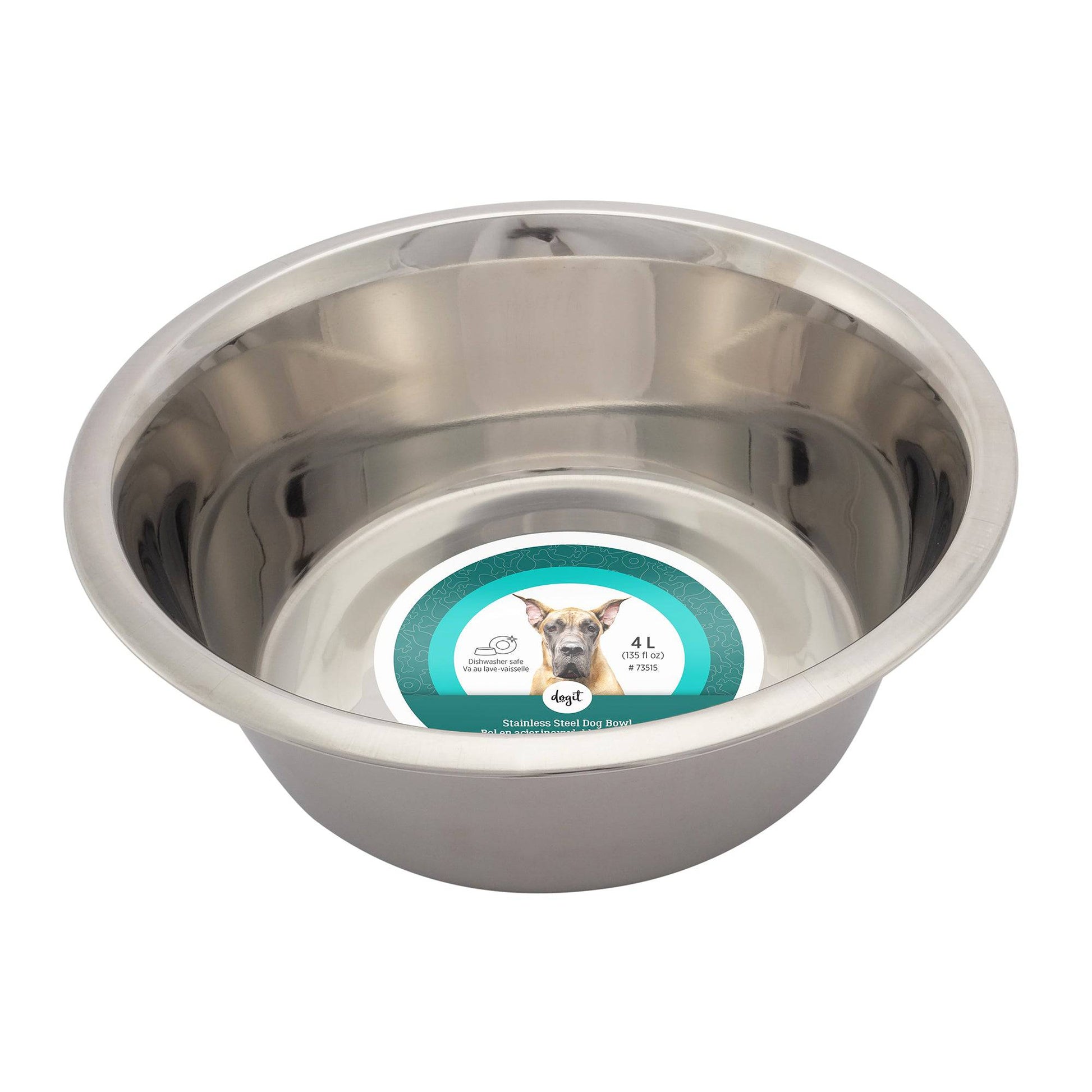 Dogit Stainless Steel Dog Bowl - Super Large - 135oz - The Pet Source