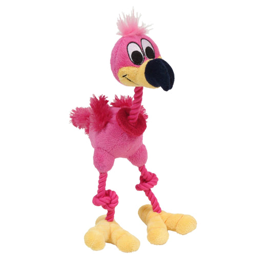 Dogit inPuppy Luvzin Plush Dog Toy with Squeaker - Pink Flamingo - The Pet Source