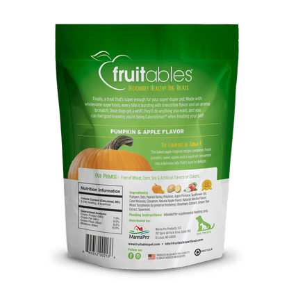 Fruitables Baked Pumpkin & Apple Dog Treats - 12 oz - The Pet Source