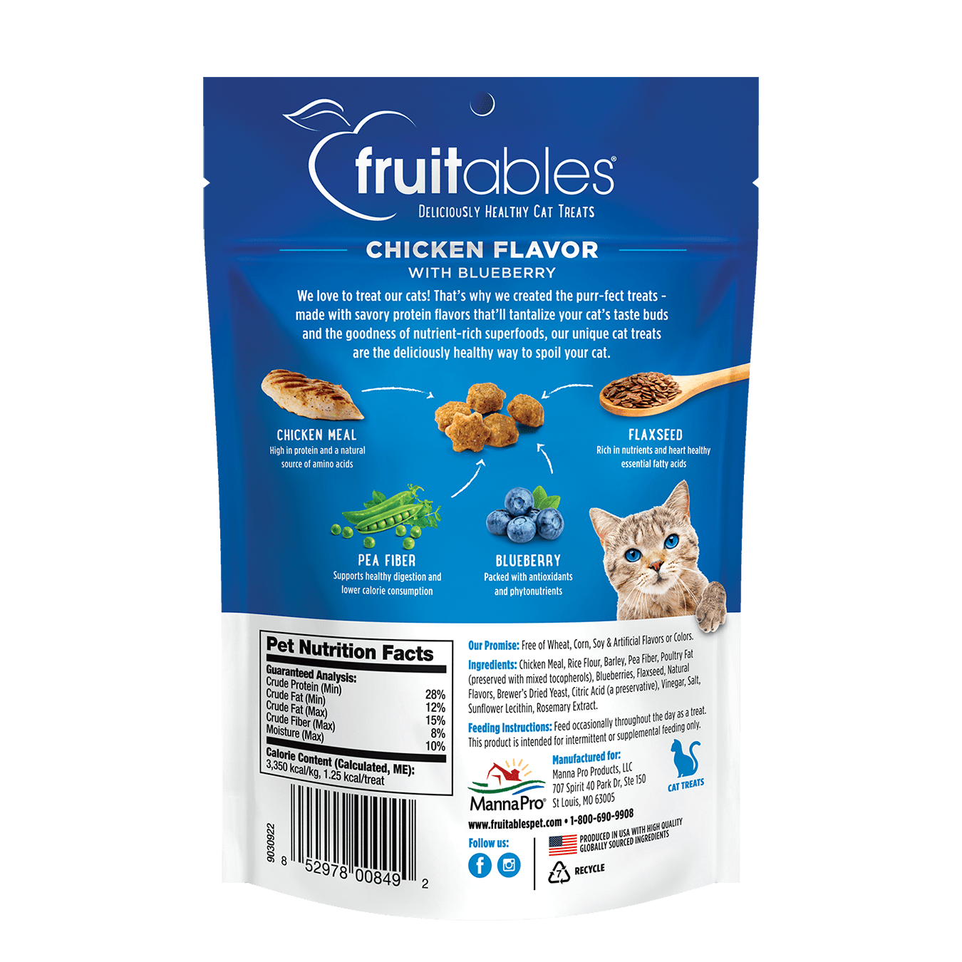 Fruitables Chicken Flavor with Blueberry Cat Treats - 2.5oz - The Pet Source