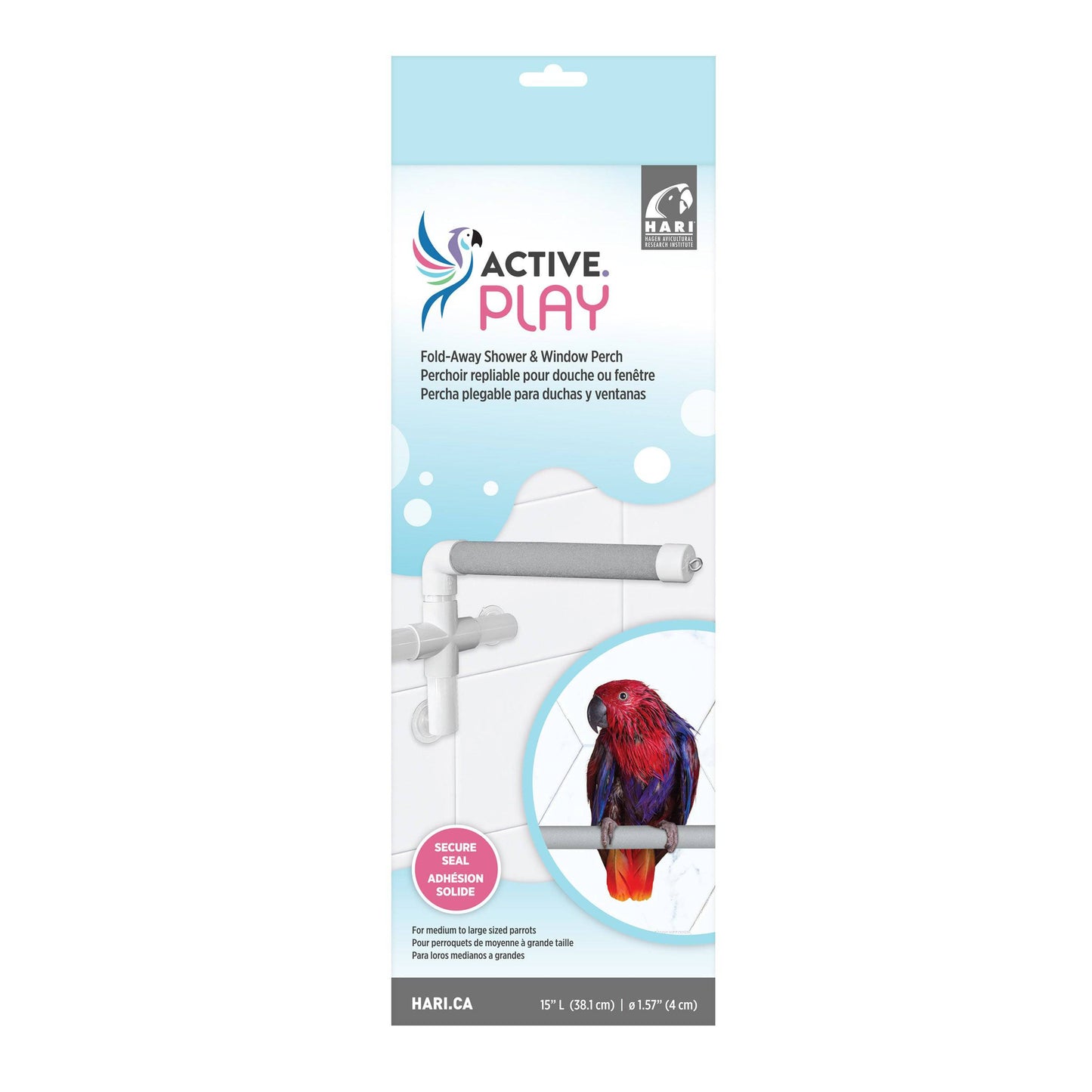 HARI ACTIVE.PLAY Fold-Away Shower & Window Perch - Large - The Pet Source