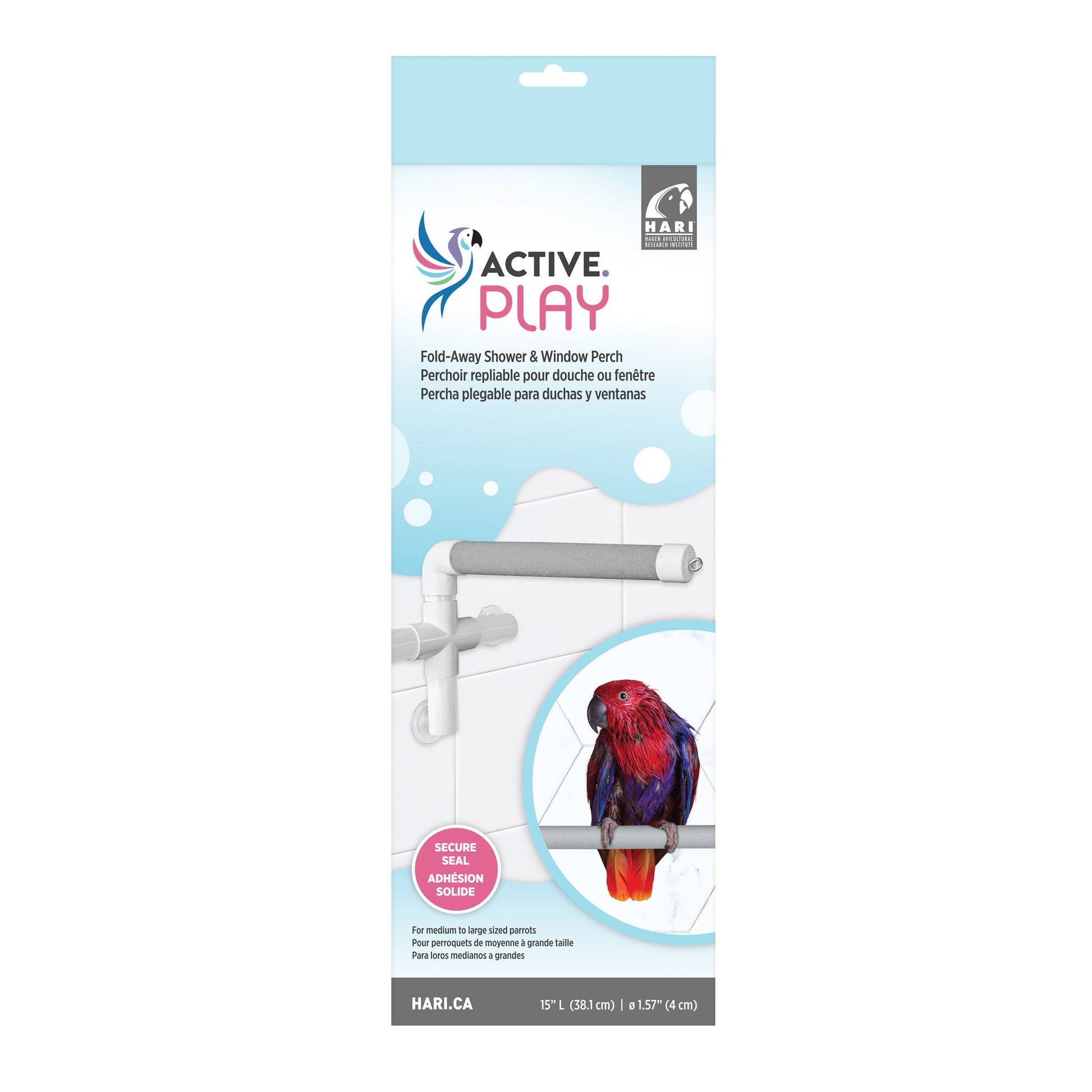 HARI ACTIVE.PLAY Fold-Away Shower & Window Perch - Large - The Pet Source