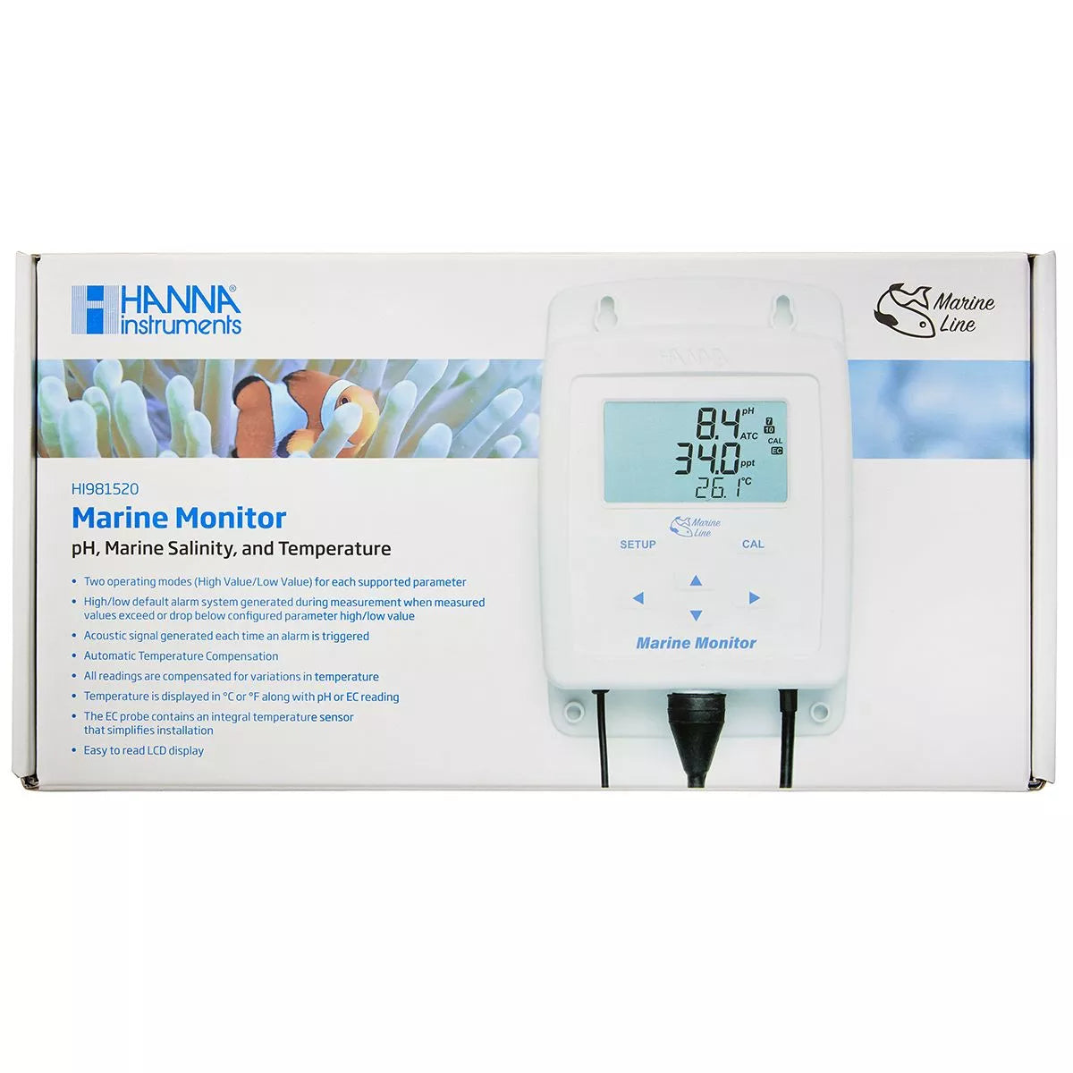 Hanna Instruments Marine Monitor (pH/Salinity/Temperature) HI981520 - The Pet Source