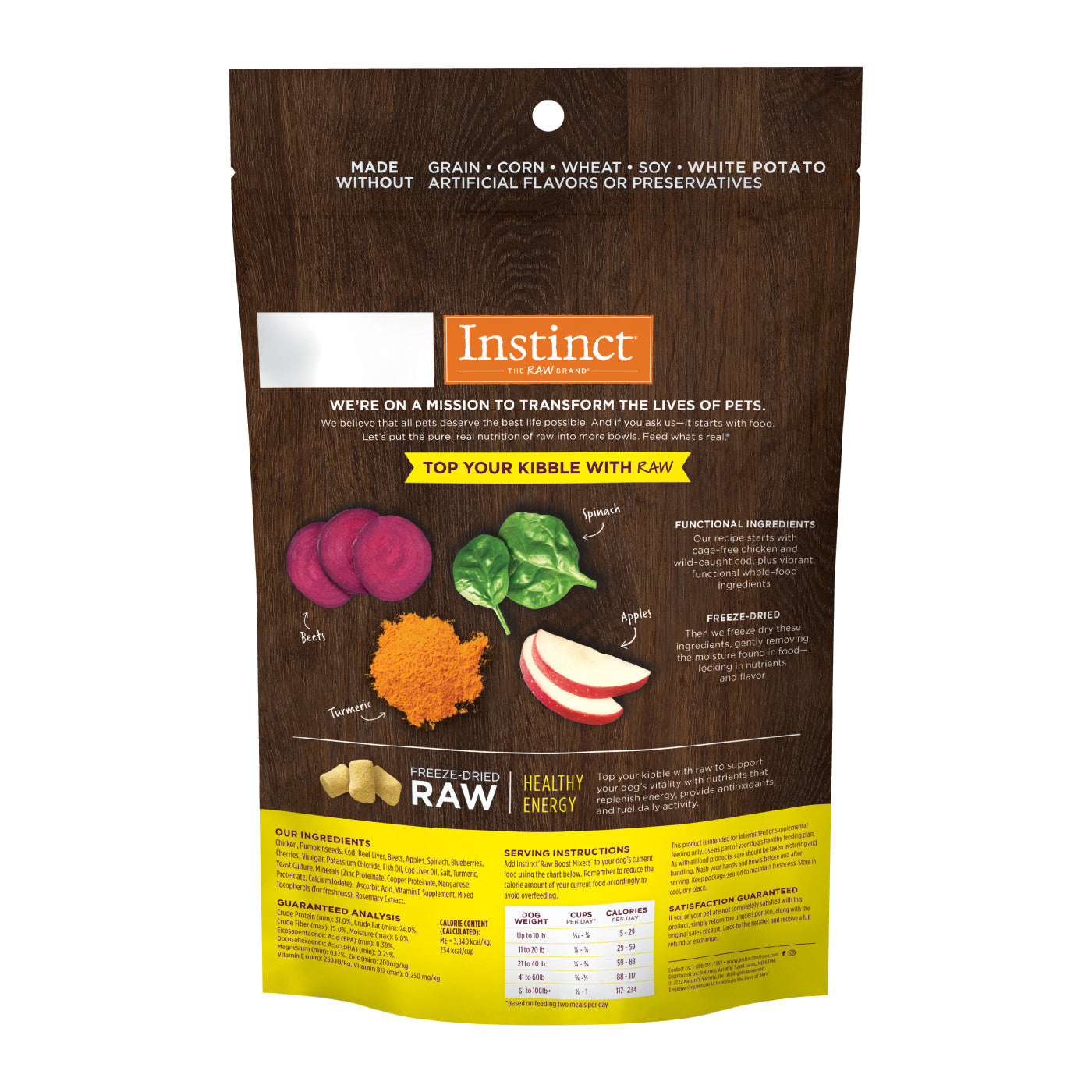 Instinct Raw Boost Mixers Healthy Energy Dog Food Topper - 5.5oz - The Pet Source