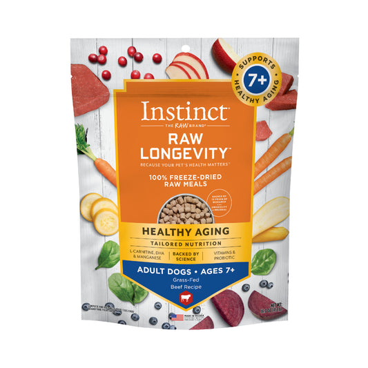 Instinct Raw Longevity Freeze Dried Bites Adult 7+ Dog Food Beef - 16oz - The Pet Source