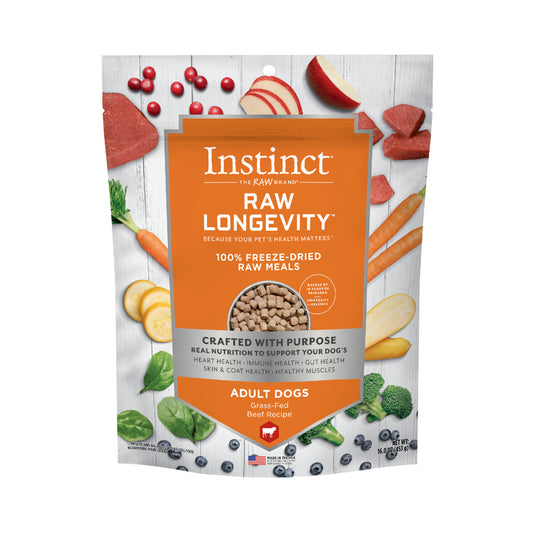 Instinct Raw Longevity Freeze Dried Bites Adult Dog Food Beef - 16oz - The Pet Source