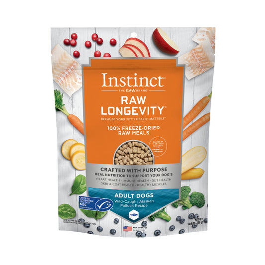 Instinct Raw Longevity Freeze Dried Bites Adult Dog Food Pollock - 14oz - The Pet Source