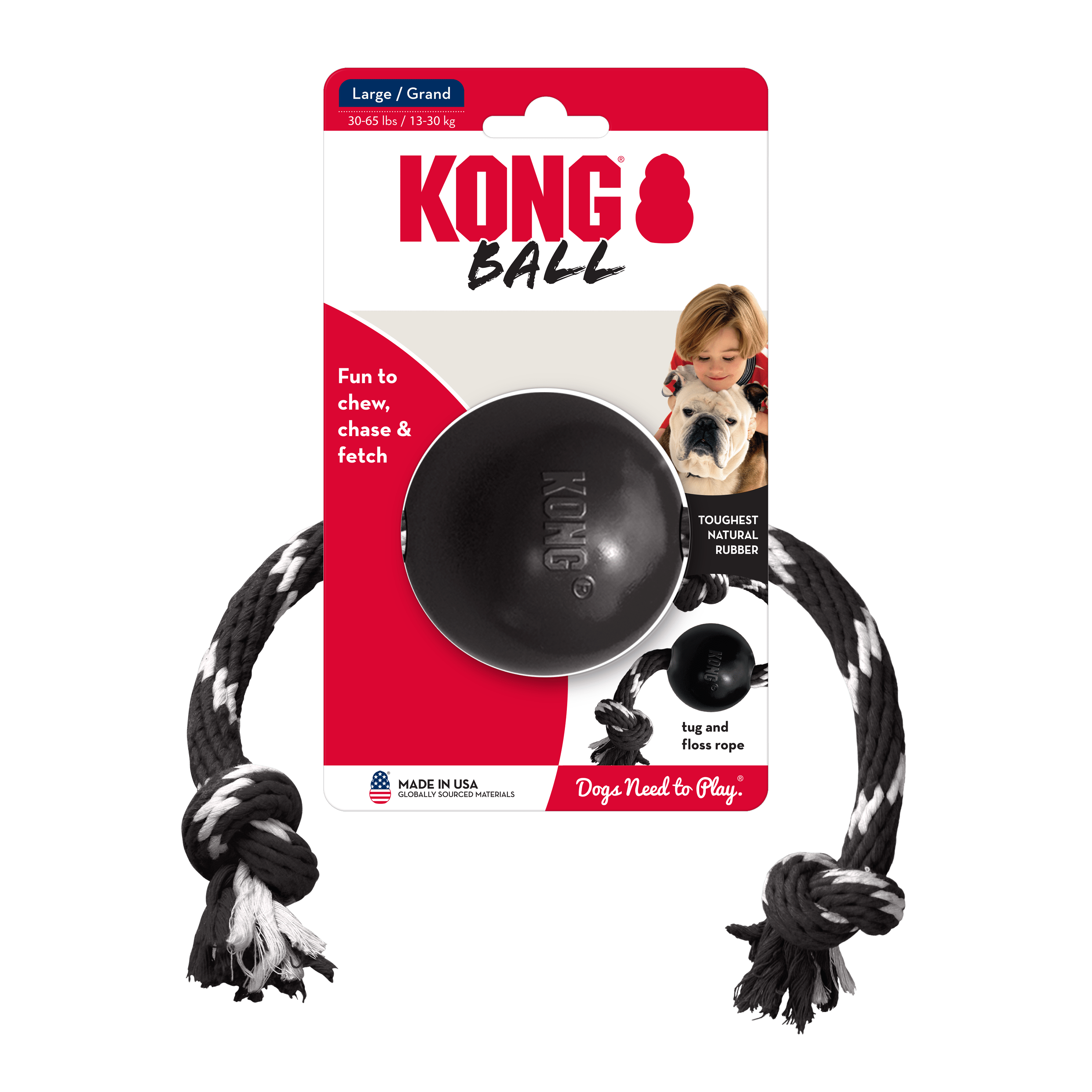 Kong Extreme Ball With Rope - The Pet Source