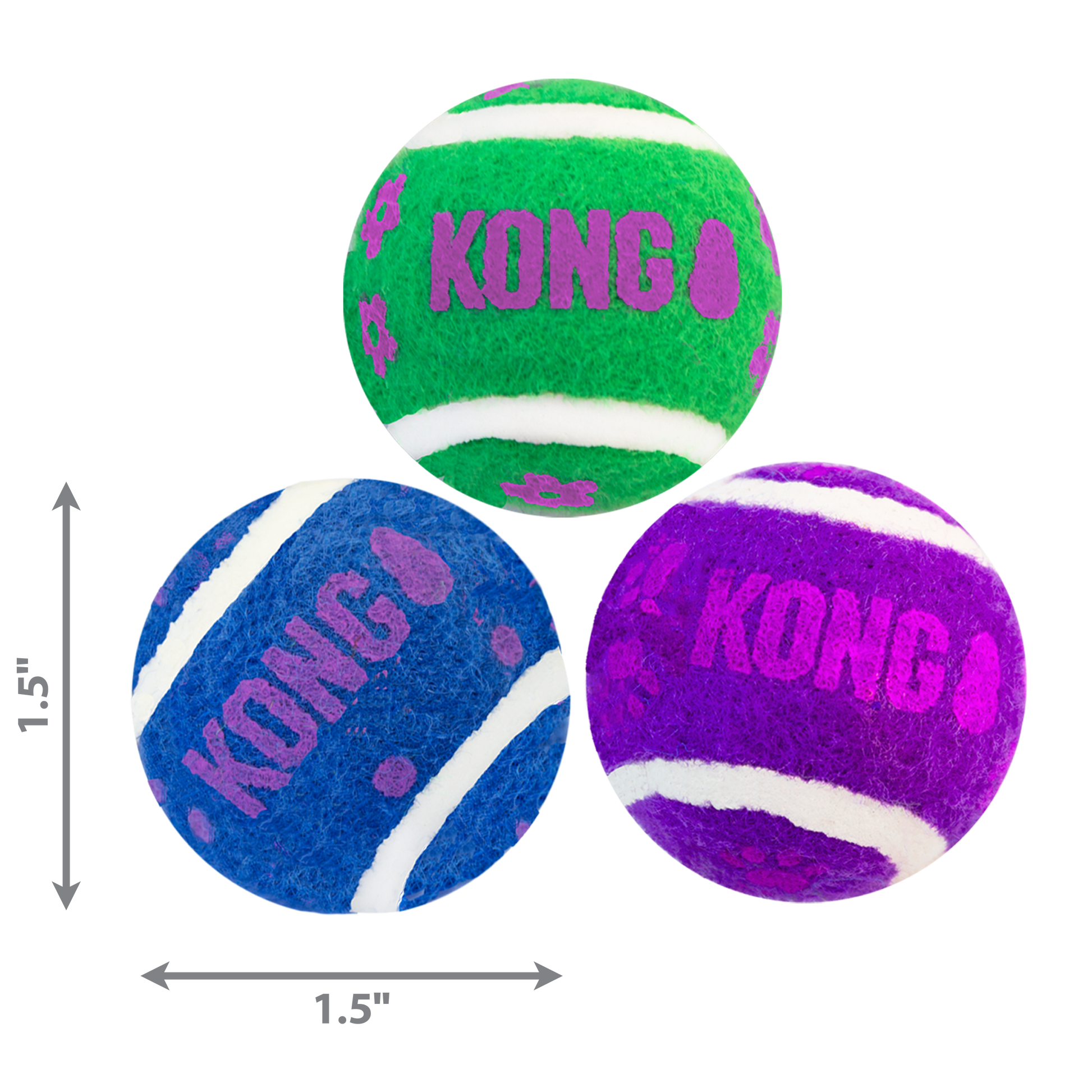 Kong Cat Active Tennis Balls With Bells - The Pet Source