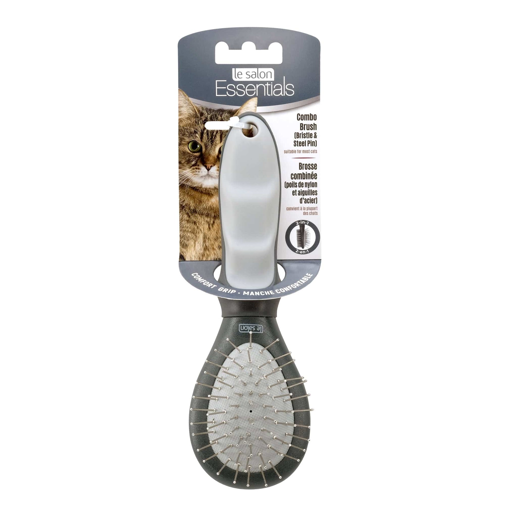 Le Salon Essentials Cat Bristle/Steel Pin Combo Brush - Small - The Pet Source