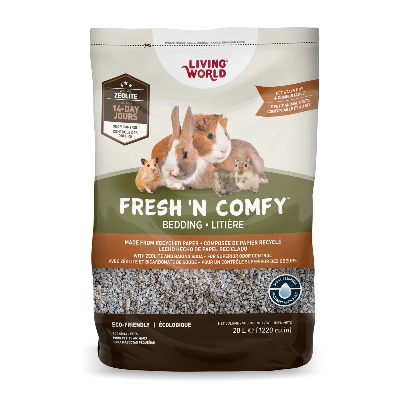 Living World Fresh 'N Comfy Bedding Tan - 20 L - 1220 cu in - The Pet Source