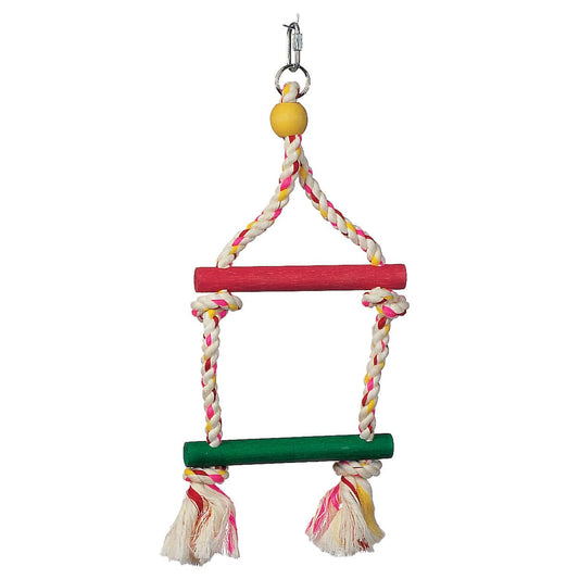 Living World Junglewood Bird Toy - 2-Step Rope Ladder - Small - The Pet Source