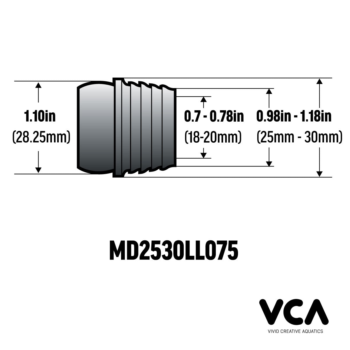 Multidapter 2530-075 – 25-30mm Pipe to 3/4in Loc-Line Adapter - The Pet Source