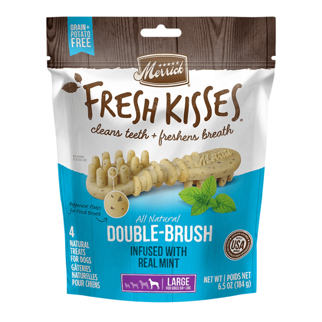 Merrick Fresh Kisses Infused With Mint Large Dog Dental Treats - 4 count - The Pet Source