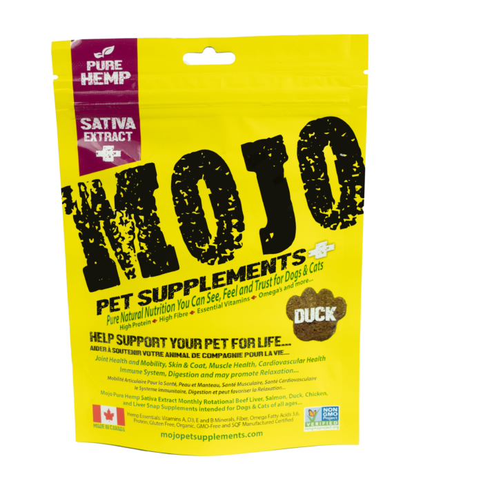 Mojo Pet Supplements Full-Spectrum Hemp Sativa Chewable Tablets Duck - 116g - The Pet Source
