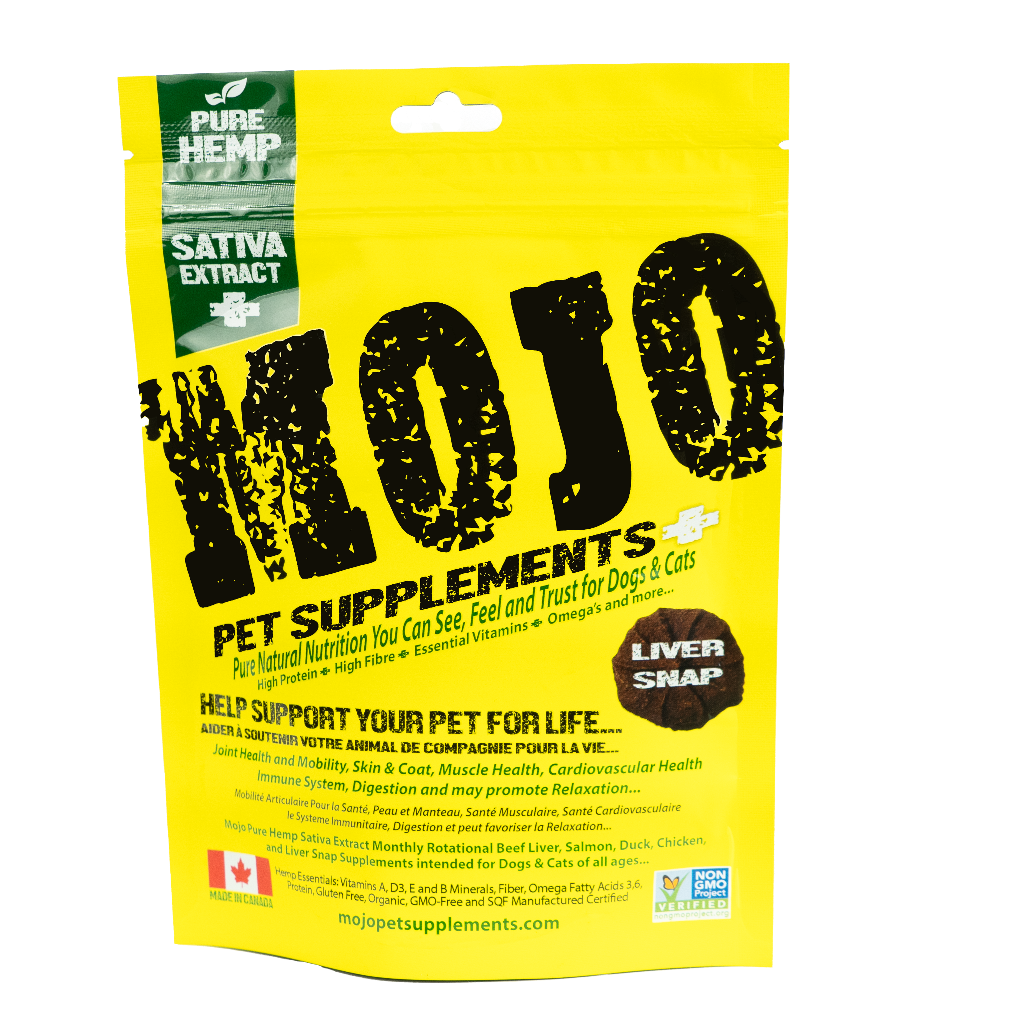 Mojo Pet Supplements Full-Spectrum Hemp Sativa Chewable Tablets Liver Snap - 62g