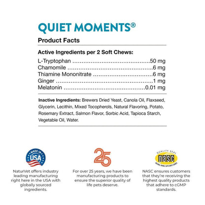 NaturVet Quiet Moments Cat Soft Chews - 60ct - The Pet Source