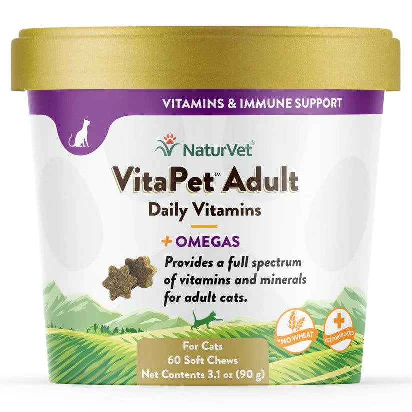 NaturVet VitaPet Adult Daily Vitamins Cat Soft Chews - 60ct - The Pet Source