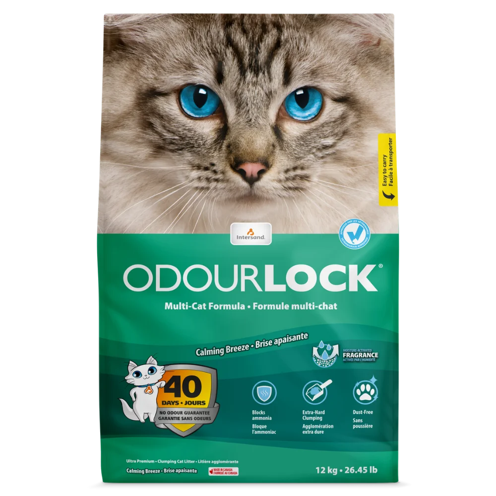 OdourLock Calming Breeze Scent Premium Cat Litter - 12kg