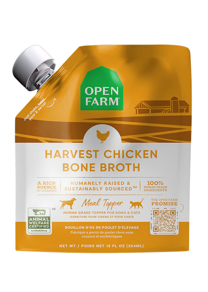 Open Farm Harvest Chicken Bone Broth For Dogs & Cats - 12oz - The Pet Source