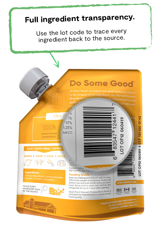 Open Farm Harvest Chicken Bone Broth For Dogs & Cats - 12oz - The Pet Source