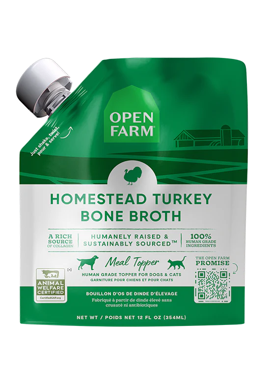 Open Farm Homestead Turkey Bone Broth For Dogs & Cats - 12oz - The Pet Source