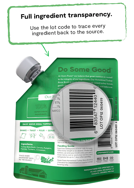 Open Farm Homestead Turkey Bone Broth For Dogs & Cats - 12oz - The Pet Source