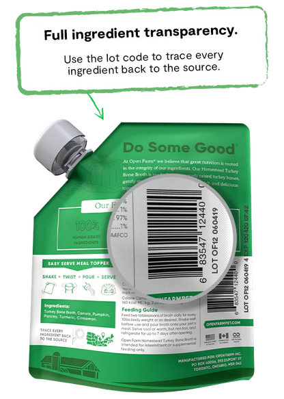 Open Farm Homestead Turkey Bone Broth For Dogs & Cats - 12oz - The Pet Source